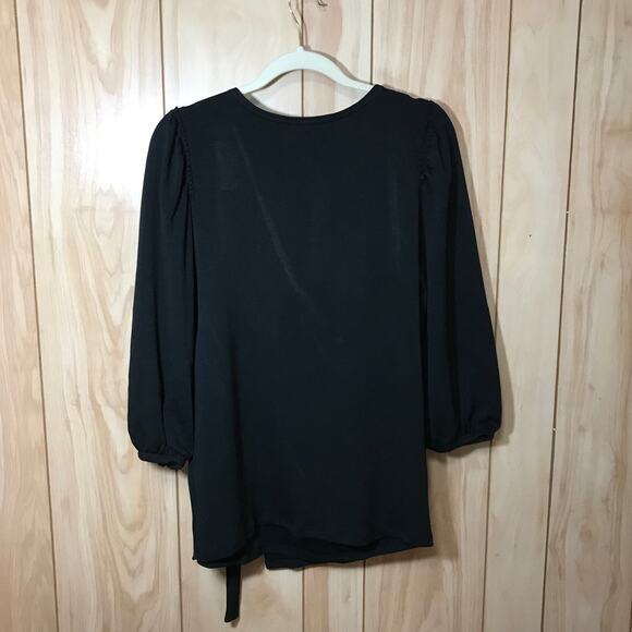 Isabel by Ingrid + Isabel Black V-Neck 3/4 Sleeve Nursing Wrap Top M - Picture 2 of 8